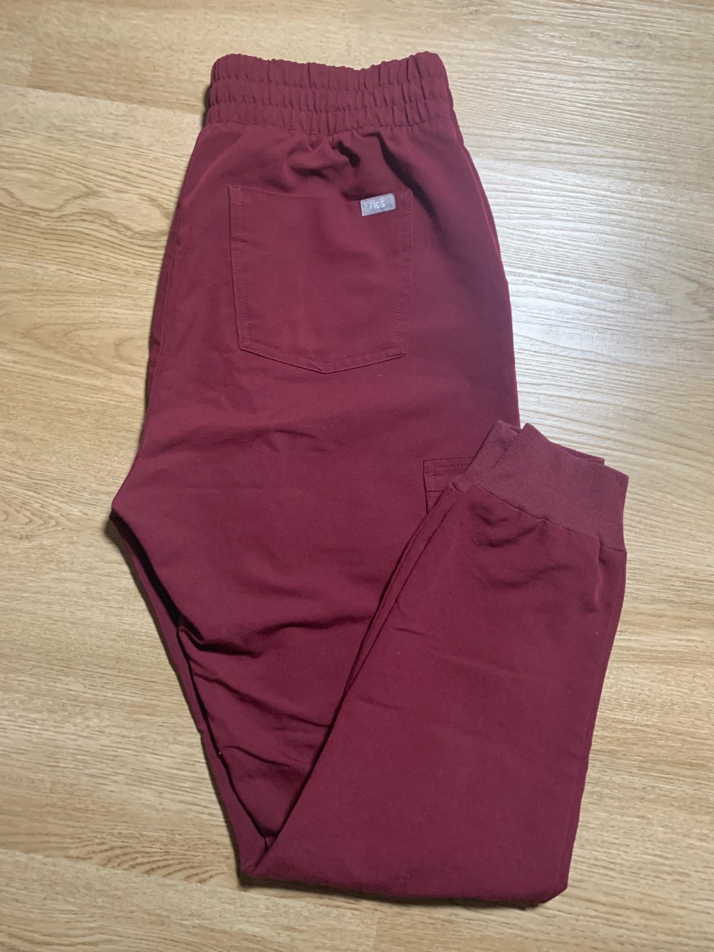 FIGS Technical Collection Scrub Pants Burgandy Pull On Joggers Drawstring Medium